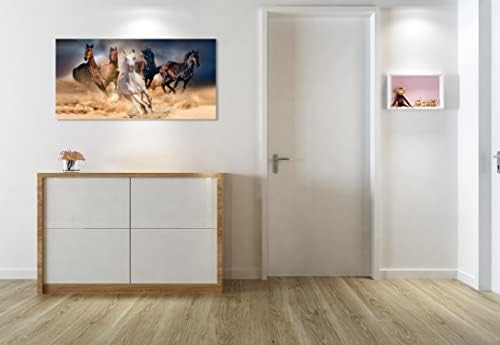 קיר אמנות בעלי החיים קיר אמנות תמונות לסלון דקור ריצה סוסים ציורי על בד 20 על 40 אינץ מתוח יצירות אמנות חדר שינה