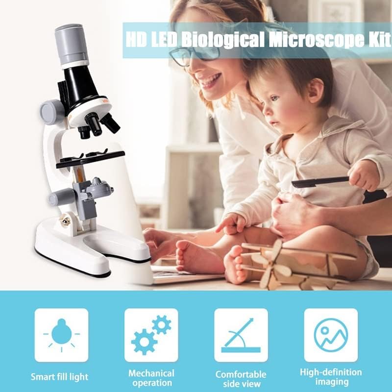 אביזרי מיקרוסקופ למבוגרים ילדים 100x 400X 1200X HD LED LED ערכת מיקרוסקופ דיגיטלי ביולוגי נייד