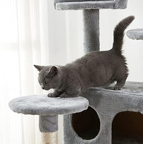 חתול עץ, 52.76 סנטימטרים חתול מגדל עם סיסל מגרד לוח, רב-רמת חתול דירה עם מרופד פלטפורמה, 2 יוקרה דירות, עבור חתלתול, חיות