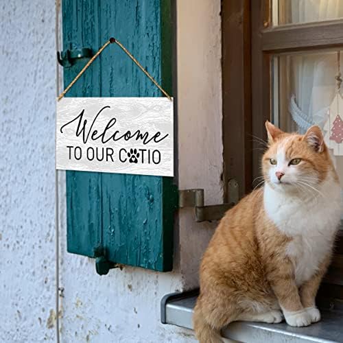 ברוך הבא לשלט הקטיו שלנו, חתולים ברוך הבא אנשים נסבלים, שלט קבלת פנים לחתולים לעיצוב הבית של קטיו, שלט חתול לגדר שער
