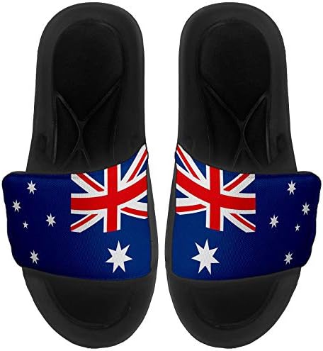 ExpressItbest מרופד סנדלים/שקופיות/שקופיות לגברים, נשים ונוער - דגל אוסטרליה - דגל אוסטרליה