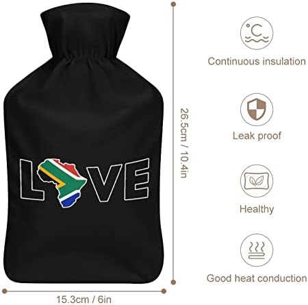 אהבה שקית מים חמים בדרום אפריקה עם כיסוי קטיפה קצר גומי בקבוקי מים חמים