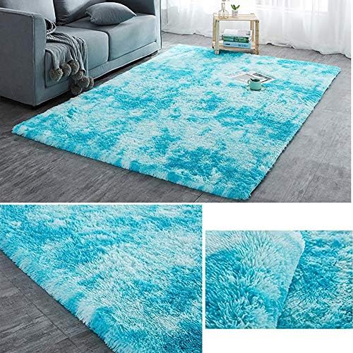 שטיח אזור פרווה של שאג רך, שטיח מטושטש אנטי-החלקה למשתלת פעימות חדר שינה חדר שינה סלון קטיפה מפוארת שופטים שמיים כחולים