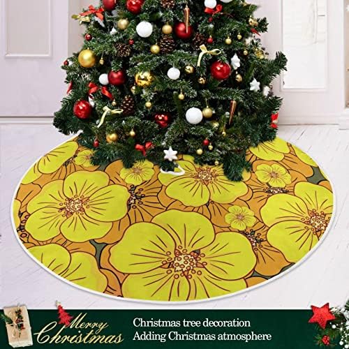 חצאית עץ חג המולד פרחים פרחוניים פרחים צהובים של Oarencol צהוב