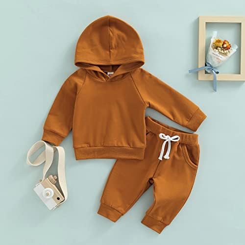 פעוט תינוק תינוק סתיו תלבושות קפוצ'ון שרוול ארוך סווטשירט צמרות מכנסיים מזדמנים טלאים
