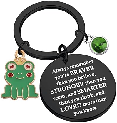 צפרדע מחזיק מפתחות צפרדע אוהבי מתנה אתה אמיץ יותר חזק יותר חכם ממה שאתה חושב מחזיק מפתחות חרקים בעלי החיים מאהב מתנה