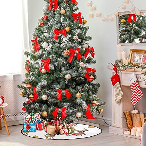 מחצלת עץ חג המולד של שיגואה, פתית שלג סנטה עץ חג המולד גדול מעמד מחצלת עץ חג המולד עץ חג המולד חג המולד קישוטי מסיבות