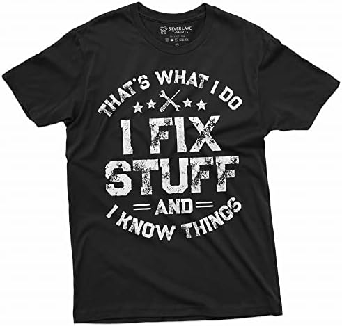 גברים של מצחיק אני לתקן דברים חולצה מכונאי מהנדס מוסך טי חולצה