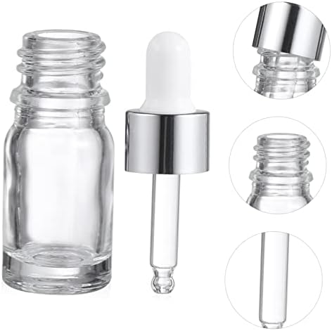 FOMIYYS 15 יחידות טפטפות מתקן בקבוק מיכלי זכוכית לנוזלים טפטפת זכוכית בקבוק צלול מיכל נוזלי בקבוק נוזל ניתן למילוי