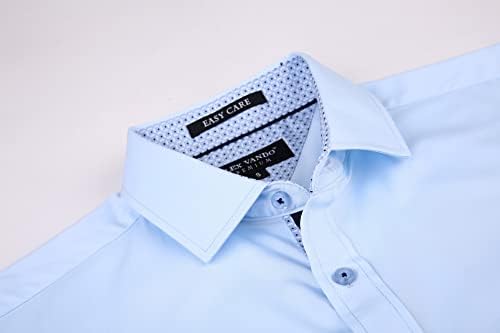אלכס ונדו גברים שמלת חולצות קמטים משלוח רגיל בכושר למתוח במבוק כפתור למטה חולצה