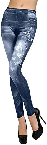 Miashui Plus Size בגדי יולדות נשים ג'ינס אלסטי חותלות דפוס חיות תרמי חיקוי ג 'ג'ינס מתאגרפים רכים עבור