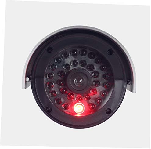 X-DREE DUMMY מציאותי למראה מצלמה אדומה LED מהבהב AA טון כסף מופעל על סוללה (Cámara Simulada de Aspecto Realista LED Rojo