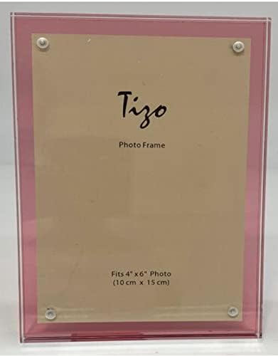 Tizo 8 x10 אקרילי מסגרת תמונה ברורה עם גב ורוד