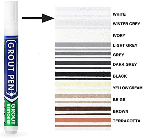 סמן צבע אריחי עט גרוט: חבילה לבנה 1 וחפיסה 2 עם טיפים נוספים - צבע דיס אטום למים עט אטם לחידוש, תיקון, ודיס לרענון