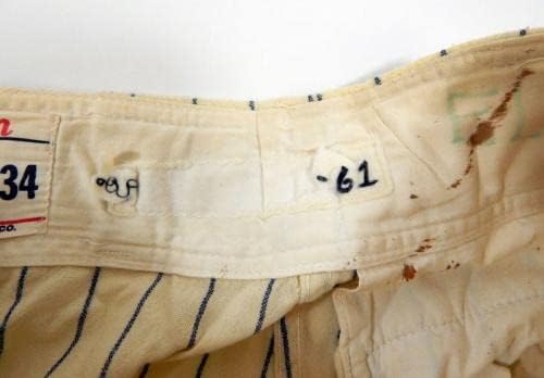 1961 משחק אתלטיקה של קנזס סיטי השתמש במכנסיים לבנים DP26396 - משחק מכנסי MLB משומשים