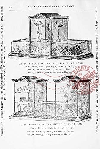 1889 אטלנטה מופע מקרה CO: הצג מקרים מכל הסוגים: מארז מרשם, מארז קיר, חנות תרופות, אביזרי בר ומראות מומחיות. משרות של חלון