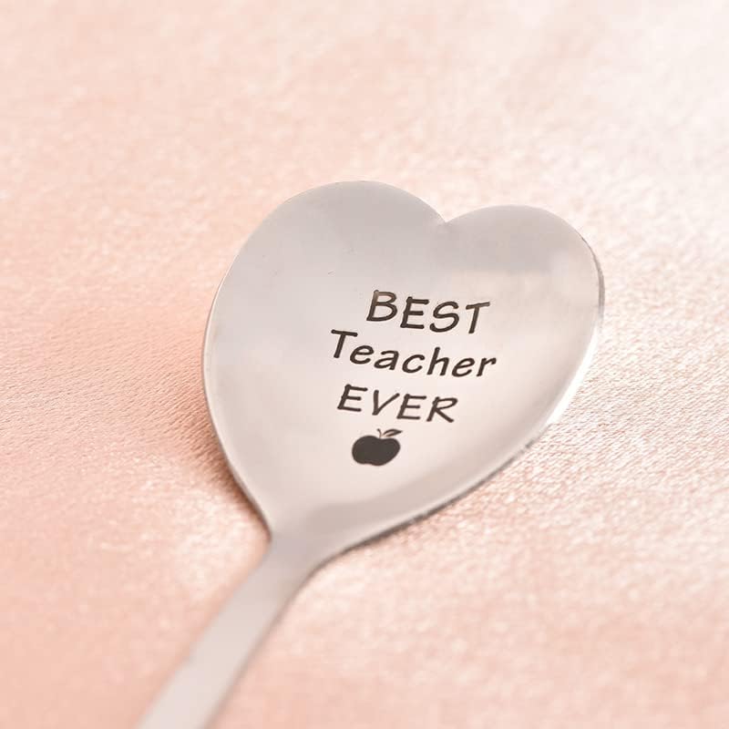 המורה הטוב ביותר אי פעם הערכה תודה לך מתנות כפית לגברים נשים מורים מאמן מנטור מורה מתנות, חקוק דגני קפה גלידת כפות,