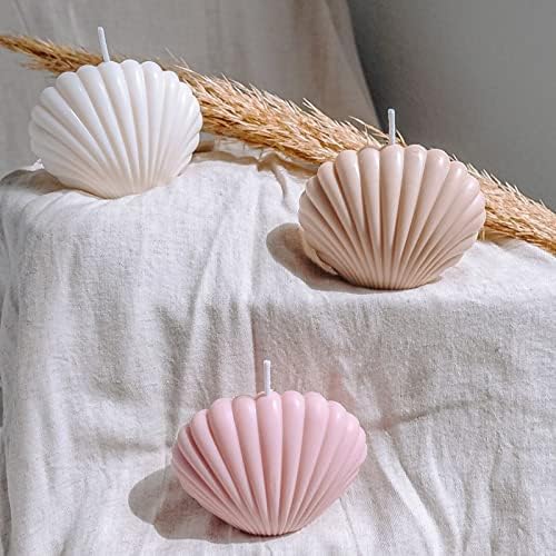 תבניות נרות של Huakener Seashell, תבניות סיליקון צדפות לסבון נרות מכין קישוט בית חתונה בחוף