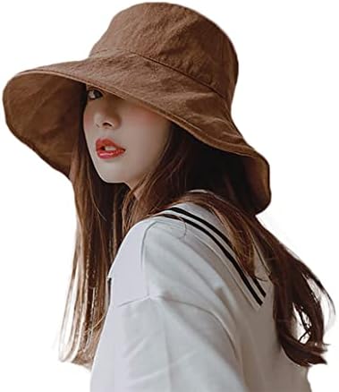 כובע דלי נשים לונגטן כובע השמש הקיץ רחב אביב סתיו סתיו כובע חוף מתקפל כותנה