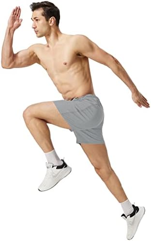 רוזמטי גברים ספורט מכנסיים קצרים 7 אינץ גדול וגבוה קל משקל כושר אימון ספורט טניס מכנסיים קצרים עם רוכסן כיסים