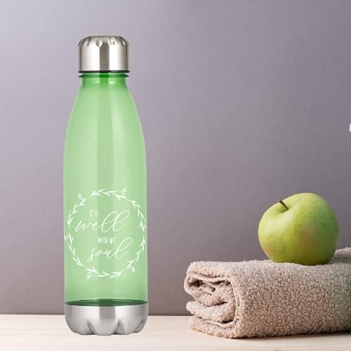 בקבוק מים מלוטש ירוק עם נירוסטה טוויסט ממכסה ותחתית, הוא טוב עם כלי הנשמה שלי וטיול כלי שתייה נטולי BPA,