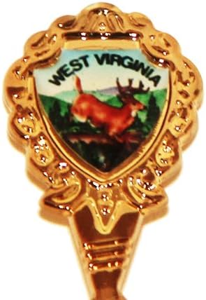 מערב וירג'יניה מדינת מזכרת זהב מצופה זהב טוויסט טוויסט כף 5 LPCO