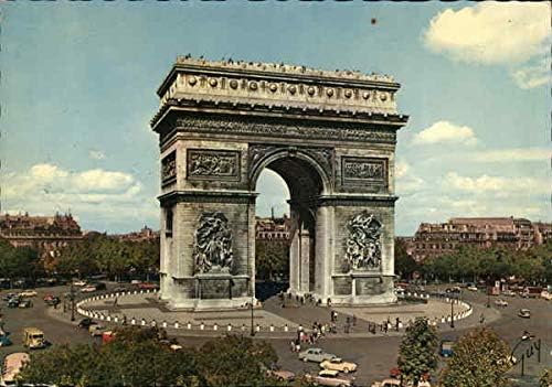 כיכר אטואל וארק הניצחון פריז, צרפת גלוית וינטג ' מקורית