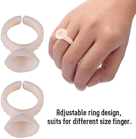 מייביס לבן 100 יחידות סיליקון חצי קבוע קעקוע דיו טבעת כוס טבעת כוס מיקרובליידינג אצבע דבק כוס כלים פיגמנט מחזיק עבור