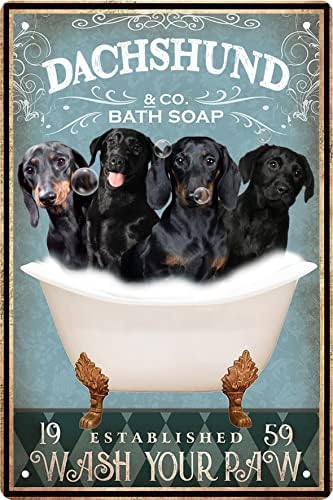 מצחיק תחש מתנות דקור בציר אמבטיה ואמבטיה מתכת פח סימן דקור כלב אוהבי מתנה חוות בית בר שירותים אסלה רטרו