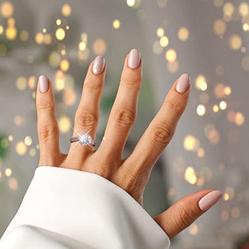 סט טבעת נישואין נשים מכסף שישה טבעות ריינסטון טבעות טבעות נשים אופנה טבעת זירקון יהלום מלא טבעות תכשיטים טבעות יהלום