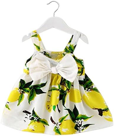 בגדי תינוקות לימון תלבושת תינוקת מודפסת תלבושת ללא שרוולים שמלת גאלוס