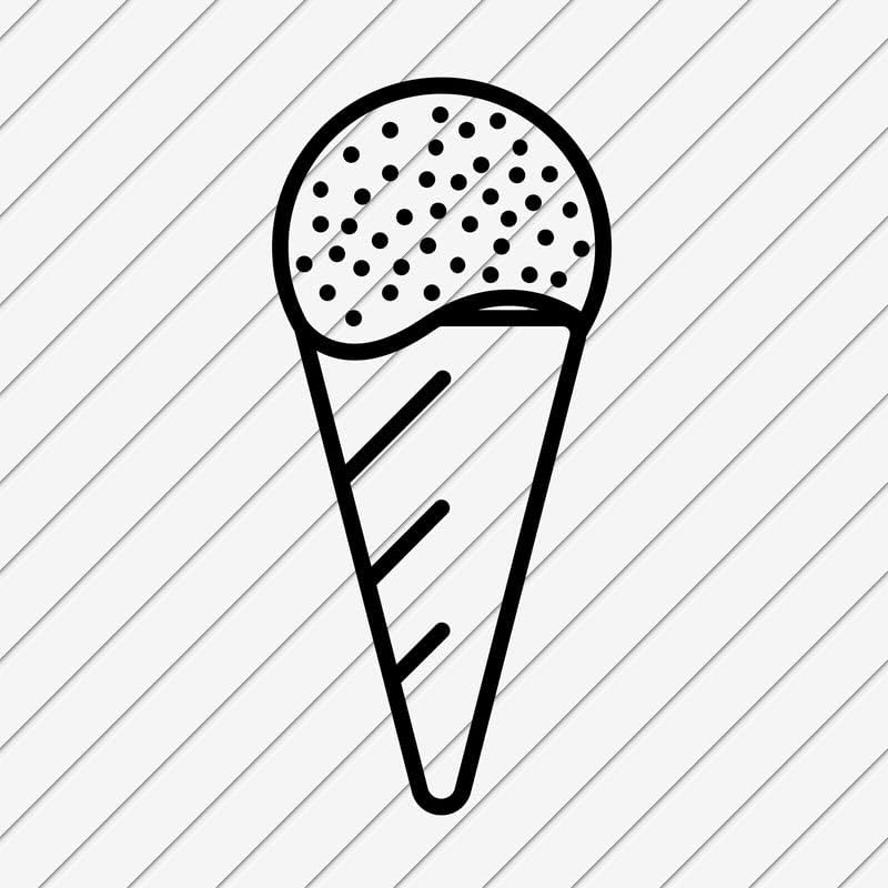 קרח קרם קיר מדבקות ויניל קליפת מקל מדבקות / קונוס גלידה עגלת שוקולד צללית / רכב חלון משאית מחשב נייד כוס / מטבח קפה בר חנות
