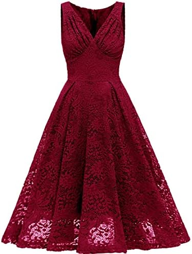 שמלות אורח לחתונה לנשים, אופנה וינטג 'צווארון V שרוול קצר שרוול דו-דק תחרה דקיק בד שמלת ערב