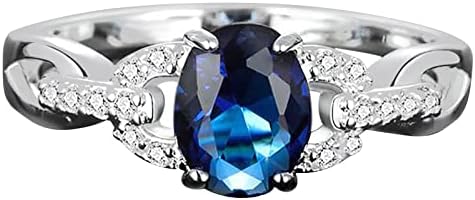 2023 חדש טבעת יהלומי ספיר טבעת מתנת יהלומי צורת טבעת יהלום טבעת גדולה טבעת בציר כחול חן עגול טבעת טבעת גדול טבעת