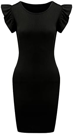שמלות טוניקה של מיאשוי שמלת קיץ לנשים שרוול שרוול שרוול שרוול עגול שמלת מיני שרוול ארוך שמלות מקסי