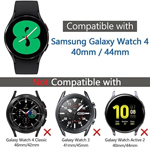 מארז מגן מסך תואם ל- Samsung Galaxy Watch 4 40 ממ 44 ממ בלינג ריינסטון מארז מכסה מחשב קשה עם סרט זכוכית מחוסמת