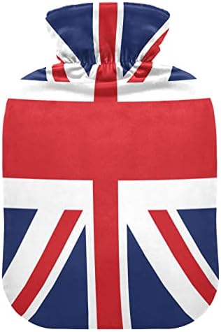 דגל בריטי דגל בריטי כיסוי שקית בקבוק מים חמים, קטיפה מים חמים רכים לבטל להקלה על כאבים וחום -2l