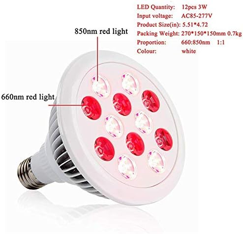 VZDDSDDEF 850NM מנורת מנורת אדום אדום 24W LED תאורת אור 660 ננומטר מנורת אור מכשיר יופי VKG248