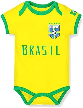 מעריצי ספורט Bdondon בגדי תינוקות ברזיל חולצת תינוקות תלבושות תינוקות פעוטות צהובות לבנים ולבנות ברזיליאן