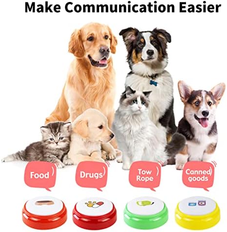 כפתורי כלבים של הרוס לתקשורת, כפתורי שיחה לכלבים, כפתור תשובה של 30 שניות הניתנות להקלטה עבור כפתור צעצוע של