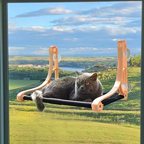 גודיה חתול חלון מוט ערסל חלון מושב שטח חיסכון חלון רכוב חתול עם כוס יניקה חזקה עמיד חתול מנוחה להחזיק להשתזף חתול