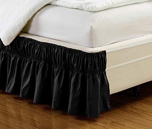 סתיו פשתן בגודל 15 אינץ ' - עטוף סביב חצאית מיטה מוצקה אלסטית פרועה מתאימה לכל המלכה, קינג וקל קינג מיטה מידה גבוהה