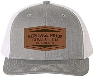 מורשת גאווה אברש אפור ולבן לייזר חקוק עור תיקון מדינת גאווה כובע