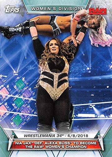 2019 TOPPS WWE WWE WOW'S DIVING 68 NIA JAX DEF. Alexa Bliss Wrestling Card