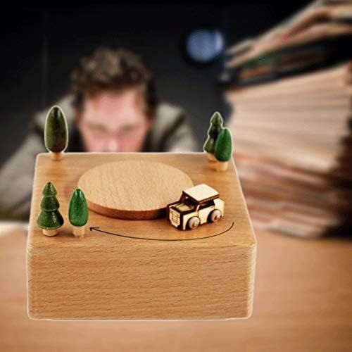 GKMjki קופסא מוסיקה מעץ בסיס קישוטים קישוטים סיבוב יצירתיים קישוטים לילדים