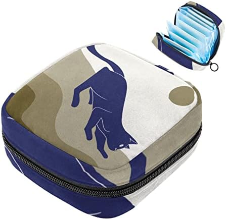 כחול חתול בירידה וסת תיק מפית סניטרית אחסון תיק נסיעות טמפונים לאסוף תיק נשי טיפול סניטרי ארגונית עבור בני נוער בני בנות