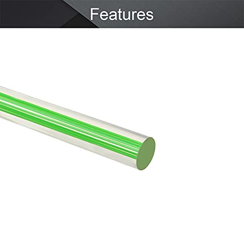 פילקט ירוק קו ישר אקריליק עגול מוט סטנדרטי פרספקס סובלנות קל משקל עבור עשה זאת בעצמך 12 ממ קוטר 500 ממ גובה 1 יחידות