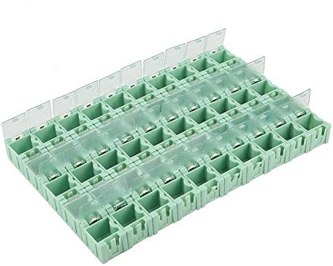 Ftvogue 50 pcs רכיבים אלקטרוניים ירוקים חלקים מיני מארז אחסון SMT SMD קופסת מיכל עם מכסים שקופים