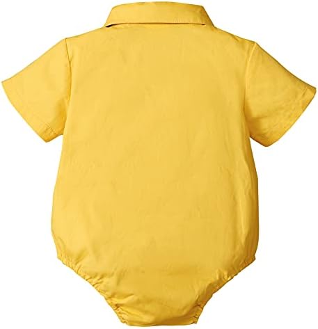 SOBOWO תינוקת תינוקת תינוקות רשמית חולצת גוף גוף גוף ארוך שרוול קצר כפתור כל סרבל רומפר רומפר מסיבת חתונה 0-24M