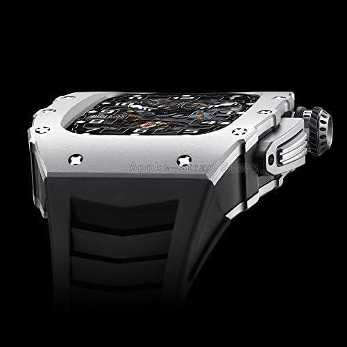מארז מתכת יוקרתי של טקסום עבור Apple Watch 8 7 45 ממ ערכת מודל אלומיניום סגסוגת סגסלת גומי ספורט IWatch 6 5 4 SE 44 ממ ערכת
